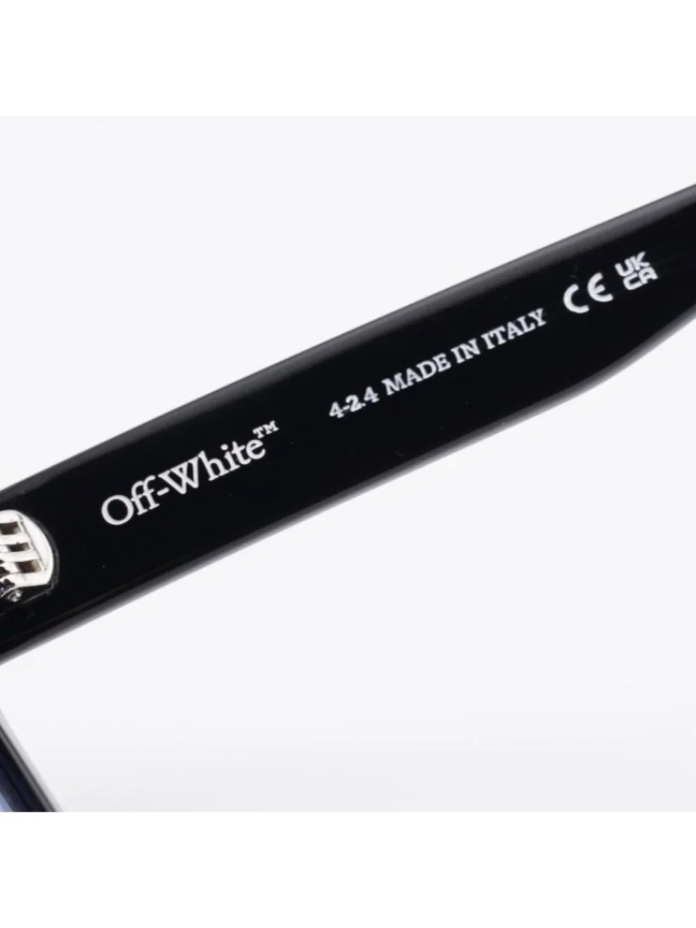 Off-White OERI109 LAWTON 1040 Sunglasses Shiny Black Square Frame, Blue Lenses